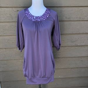 ☀️☀️☀️ 4/$20 Mark Zunino jeweled jersey tunic!